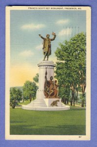 Frederick, Maryland/MD Postcard, Francis Scott Key Monument