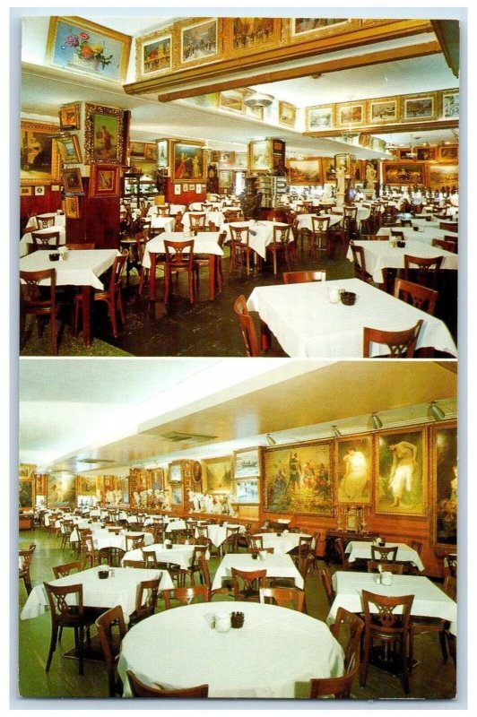 1960 Interior View Haussner Restaurant Baltimore Maryland MD Multi-View Postcard