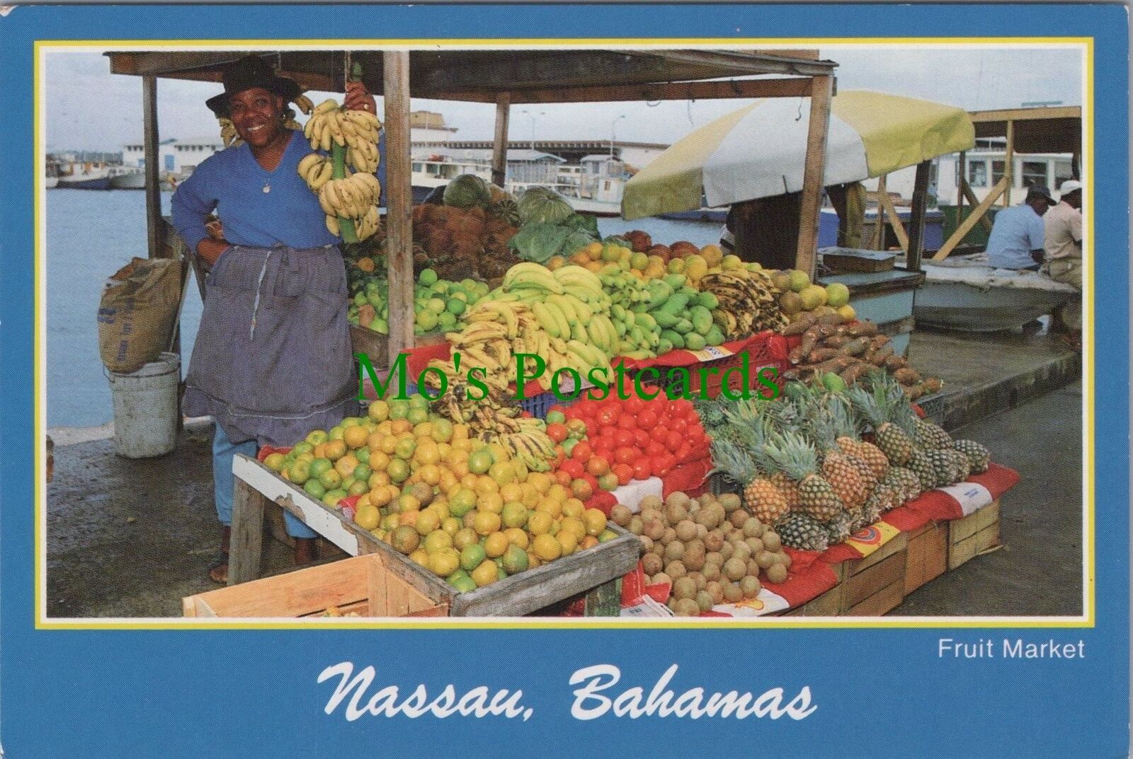 Bahamas Postcard Nassau, A Smiling Saleslady, Fruit & Vegetable