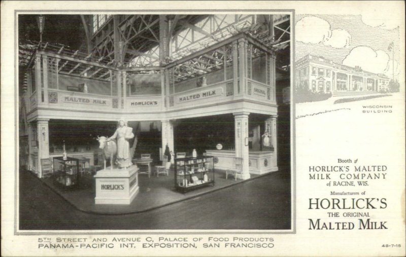 1915 Panama-Pacific Expo San Francisco Horlick's Malted Milk in Wisconsin Bldg