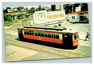 Vintage 1960's Postcard Illinois Railway Museum Red Rocket Cable Car Union IL