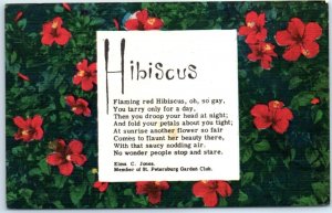 Postcard - Hibiscus with Poem and Art Print - Greeting Card