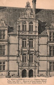 France, National Castle, Northern Entrance Azay Le Rideau, Vintage Postcard