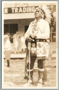 AMERICAN INDIAN TRADING POST MILLE LACS LAKE MN VINTAGE REAL PHOTO POSTCARD RPPC