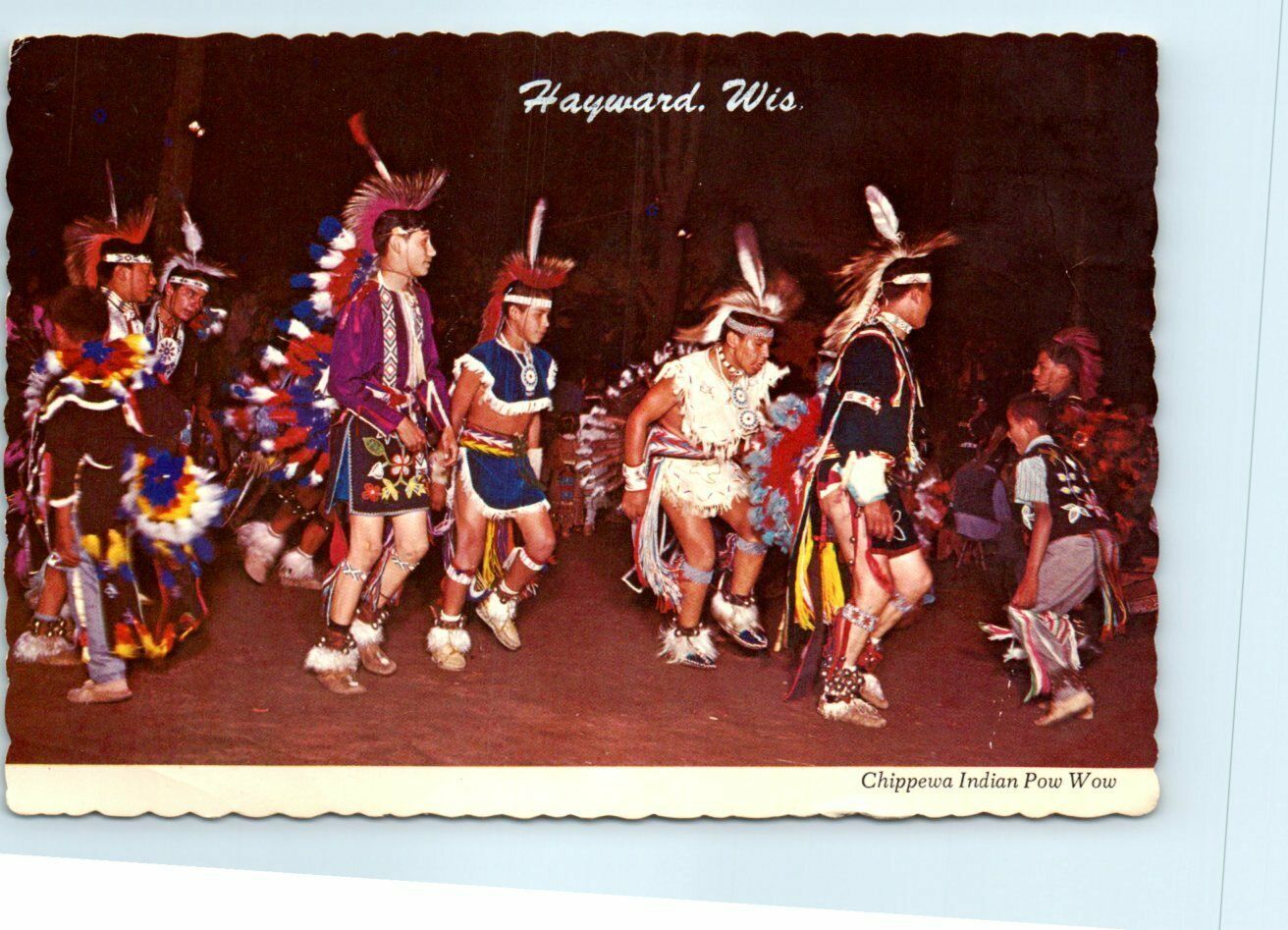 Carte Postale Ancienne - Chefs Indiens Chippewa - Hayward Wisconsin - Copie Neuve