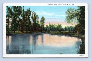 Crandall Park Glens Falls New York NY Linen Postcard O2