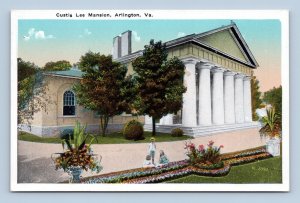 Curtis Lee Mansion Front and Gardens Arlington Virginia VA UNP WB Postcard I16