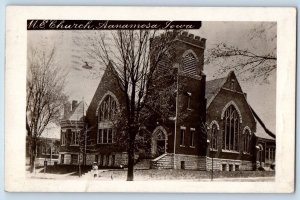 Anamosa Iowa IA Postcard RPPC Photo ME Methodist Church Child 1912 Antique
