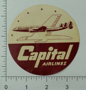 1940's-50's Capital Airlines Luggage Label Original E18