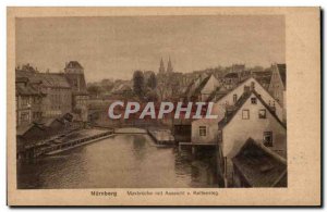 Postcard Old Nurnberg Maxbrucke mit Aussicht v Kettensteg