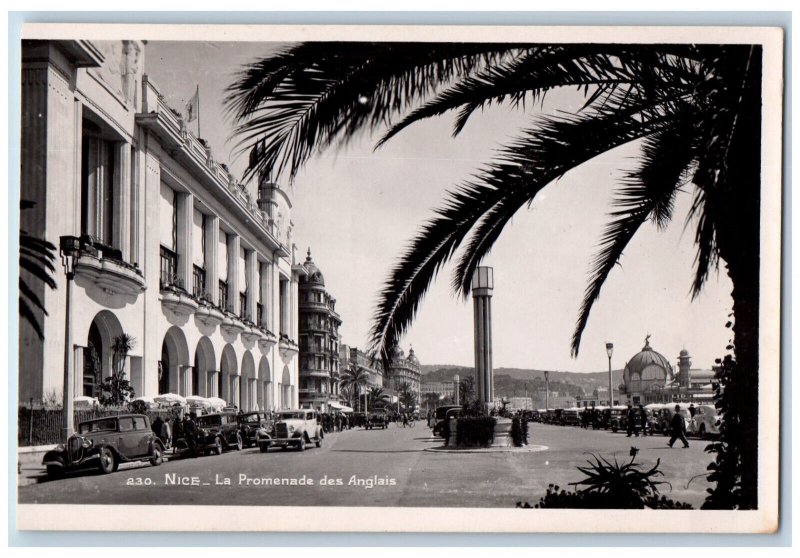 Nice France Postcard The Promenade Walk of English People c1930's RPPC Photo