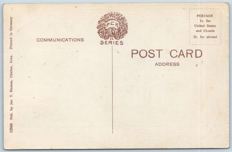 c1910s Clinton Iowa Wartburg College PCK Peacock Series Jas. T Huston IA PC A201