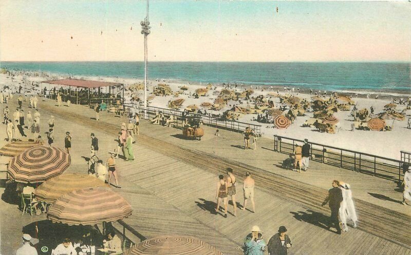 New York Long Island 1930s Jones Beach hand colored Alberype Postcard 22-3082