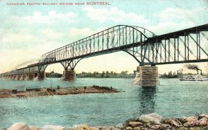 Vintage Postcard Canadian Pacific Railway Bridge Near Montreal Canada Montreal