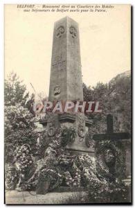 Old Postcard Army War of 1870 Monument in Belfort high mobile cemetery