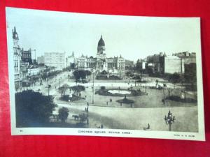 Old Postcard Argentina Buenos Aires Congress Square