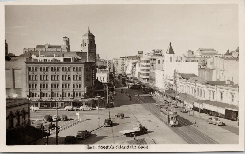 Queen Street Auckland New Zealand NZ Unused Real Photo Postcard E71