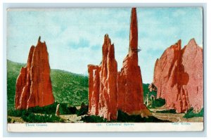 1909 Garden of Gods, 3 Graces, Cathedral Spires Gate Rocks Colorado CO Postcard