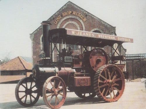 Leiston Suffolk Village Hauling Garrett Farming WW1 War Tractor Engine Postcard