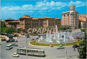 Postcard Modern Zaragoza Tram place paraiso