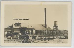 SAN BENITO, TEXAS COTTON GIN RPPC REAL PHOTO POSTCARD