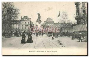 Postcard Old Paris Square republic