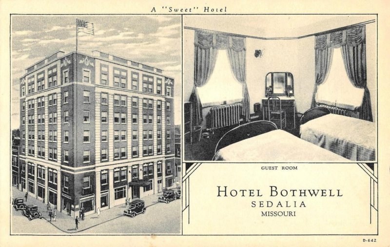 Sedalia, Missouri HOTEL BOTHWELL Al Tracy Room Interior c1930s Vintage Postcard