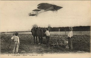 PC CPA AVIATION, L'AÉROPLANE BLÉRIOT EN PLEIN VOL, Vintage Postcard (b24342)