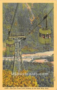 The Two Tram Cars Passing at the Half Way Point - Franconia Notch, New Hampsh...