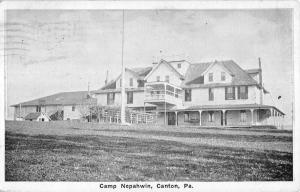 Canton Pennsylvania Camp Nepahwin Exterior Lawn View Antique Postcard K13467