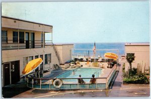 1950s Catalina Island Surf Auto Motel Santa Monica, CA Postcard 2 F223