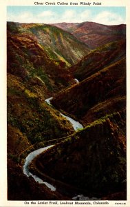 Colorado Lookout Mountain Clear Creek Canon From Windy Point Curteich