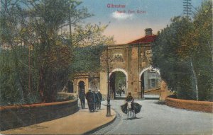 Gibraltar South Port Gates vintage postcard 