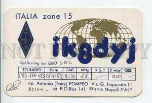 462882 1989 year Italy Naples radio QSL card