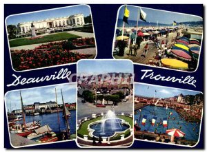 Modern Postcard Deauville Fleurie Deauville Casino Beach Promenade and sun Ya...