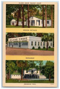 c1940s Island Grove Tourist Court & Restaurant Exterior Waverly Georgia Postcard