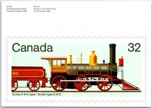 CANADA POST PICTORIAL POSTCARD SCOTIA 0-6-0 TYPE LOCOMOTIVE