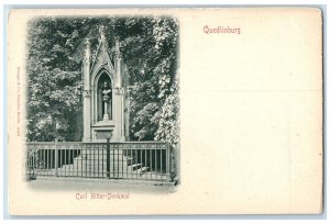 c1940's Carl Ritter Monument Quedlinburg Germany Unposted Vintage Postcard