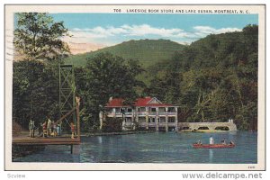 Lakeside Book Store and Lake Susan, Montreat, North Carolina, PU-1937