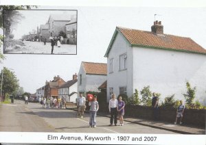 Nottinghamshire Postcard - Keyworth,Elm Avenue -1907 & 2007. Used 2009 -  MB2205