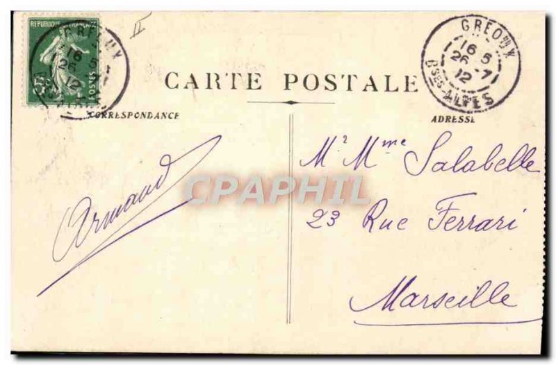 Old Postcard Greoux les Bains Interior of the castle Templars