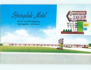 Unused Pre-1980 MOTEL SCENE Springdale Arkansas AR B5577