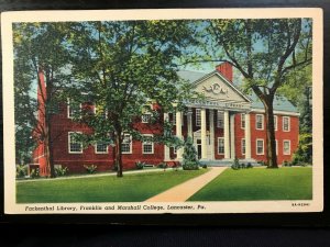 Vintage Postcard 1939 Franklin & Marshall Coll Fackenthal Library Lancaster PA