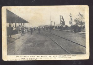 OLD ORCHARD BEACH MAINE FIRE DISASTER RUINS 1907 VINTAGE POSTCARD ME.