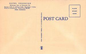 Hotel Dearborn, Dearborn, Michigan, Early Linen Postcard, Unused