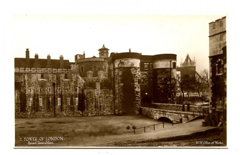 UK - England, London. Tower of London, Byward Tower & Moat  RPPC