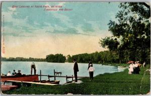 Boat Landing at Yosts Park, Janesville Beloit WI c1908 Vintage Postcard P15