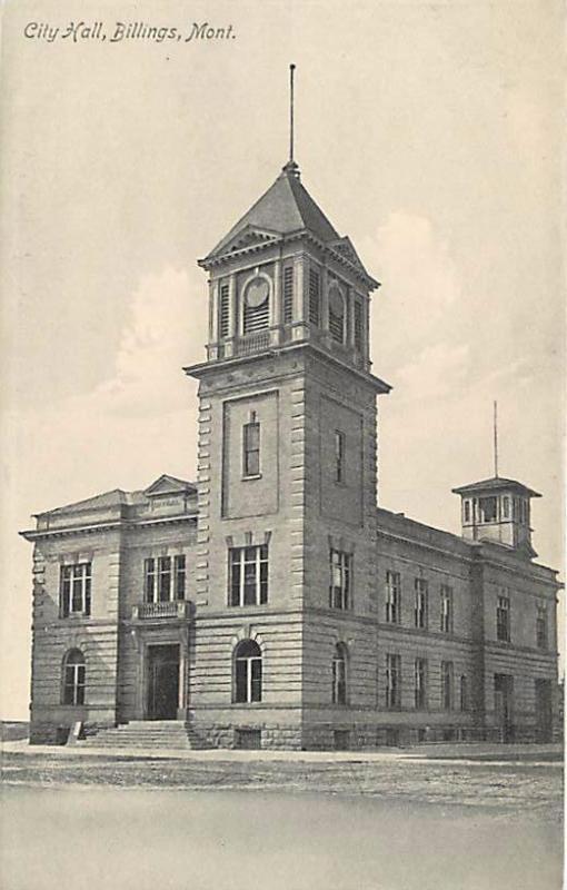 BILLINGS, Montana MT    CITY HALL   c1910's Postcard