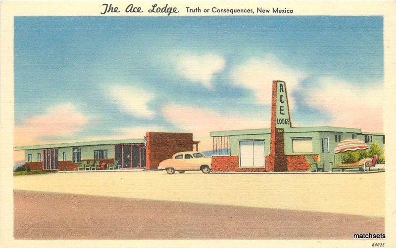 1940s Ace Lodge Truth or Consequences New Mexico Tichnor linen postcard 3028