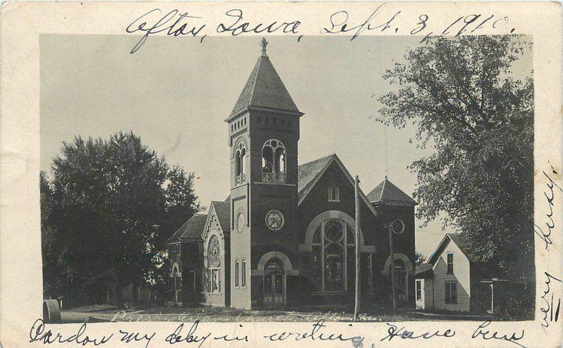 Afton Iowa Union County Presbyterian Church 1914 Postcard 13588 RPPC